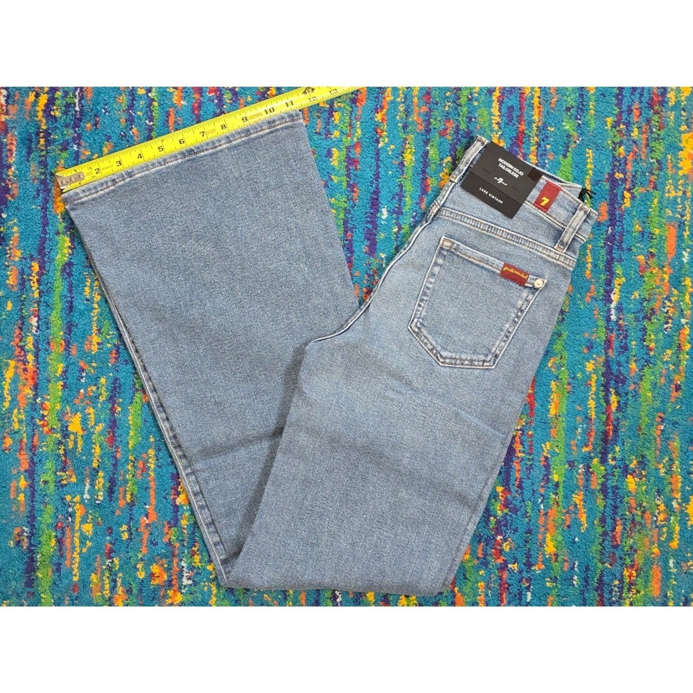 7 For All Mankind Light Blue Wide-Leg Denim Jeans